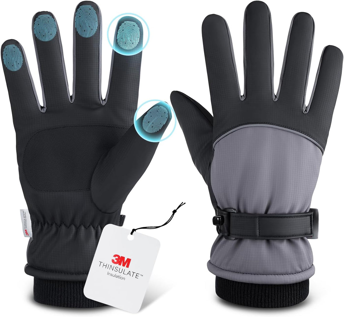 Fratres Winter Ski Gloves for Men and Women,Windproof Cold Weather Thermal with Touchscreen Fingers for Outdoor Sports