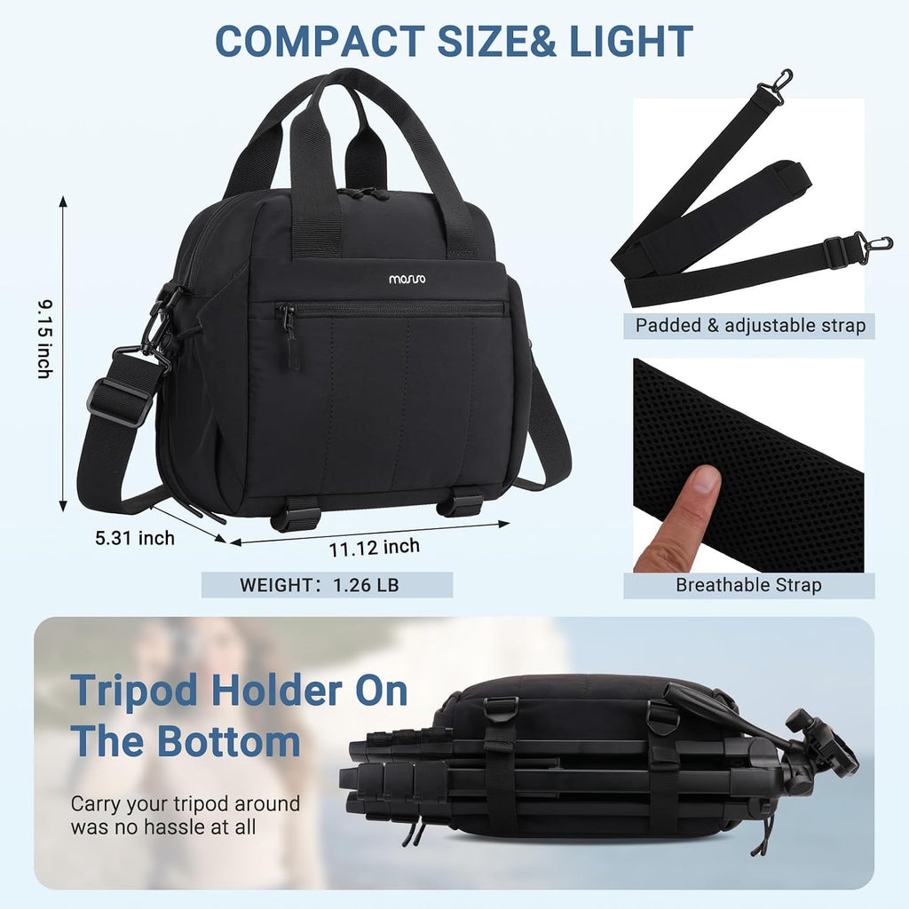 MOSISO Camera Bag, Photography Shoulder Bag Padded Camera Case, Black