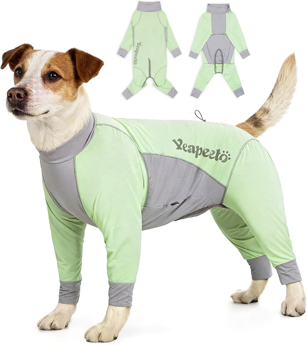 Dog Sun Protection Cooling Suit UPF 50+, Quick-Dry Breathable Jumpsuit for Large & Medium Dogs, Outdoor Dirt-Resistant Shedding Control Pet Apparel (Chartreuse, X-Large)