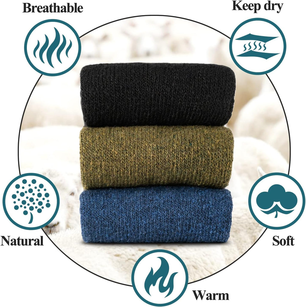 Time May Tell Merino Wool Hiking Boot Socks Cushioned Warm Outdoor Socks