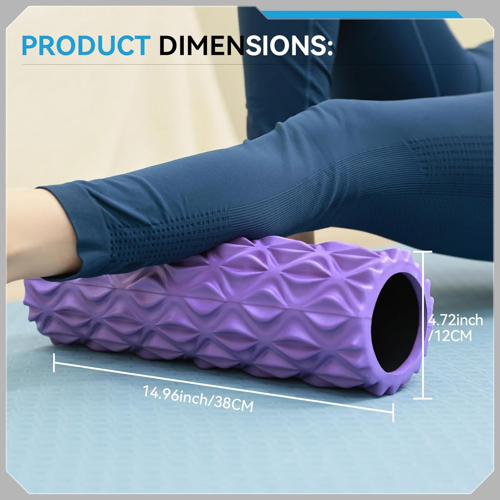 Foam Roller, 15 inch High Density Massage Roller for Exercise