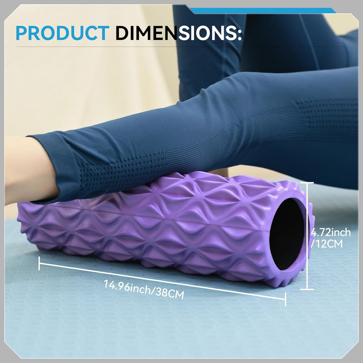 Foam Roller, 15 inch High Density Massage Roller for Exercise