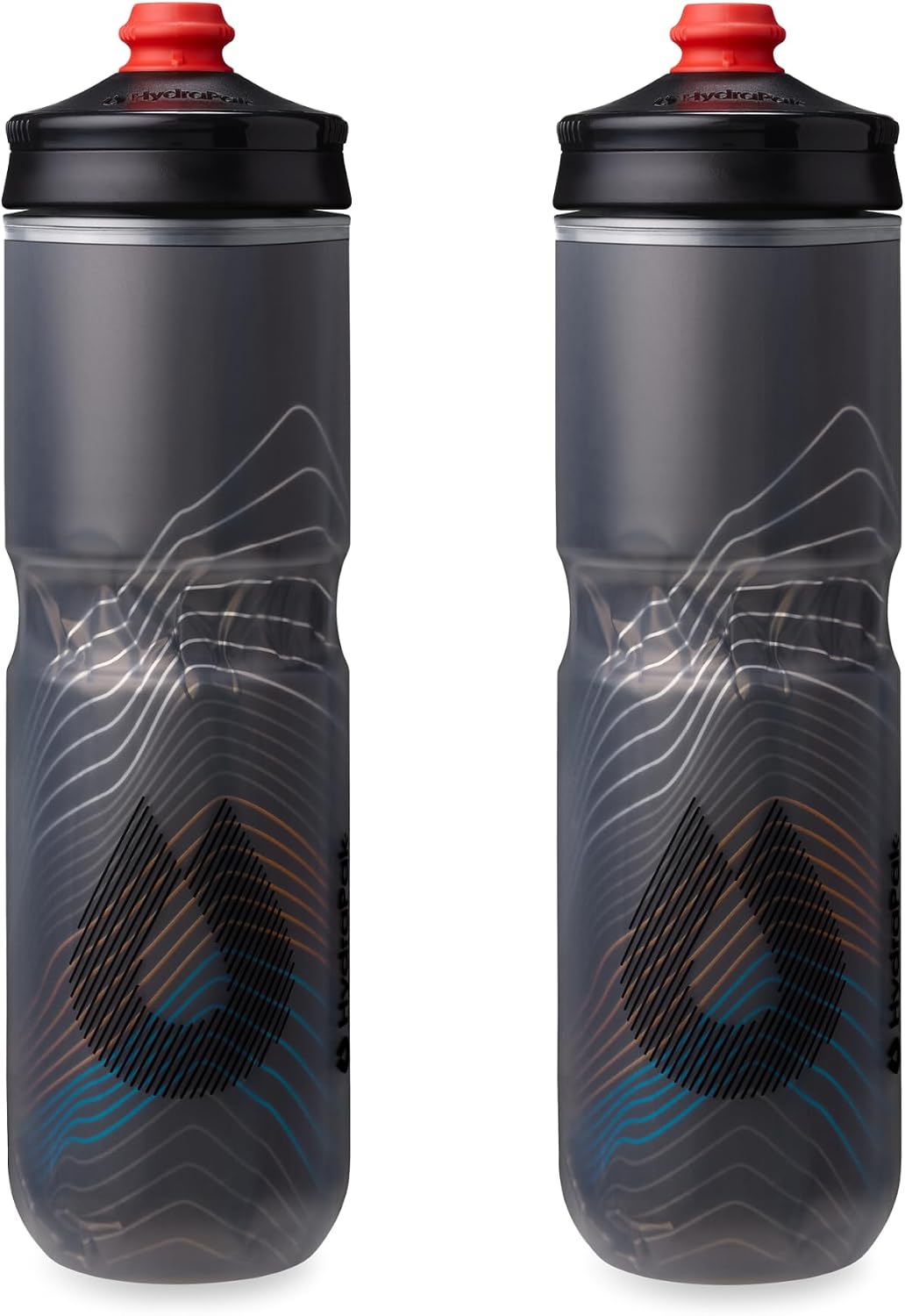 HydraPak Polar Surge Insulated Bike Water Bottle (24oz, Ascent Black)