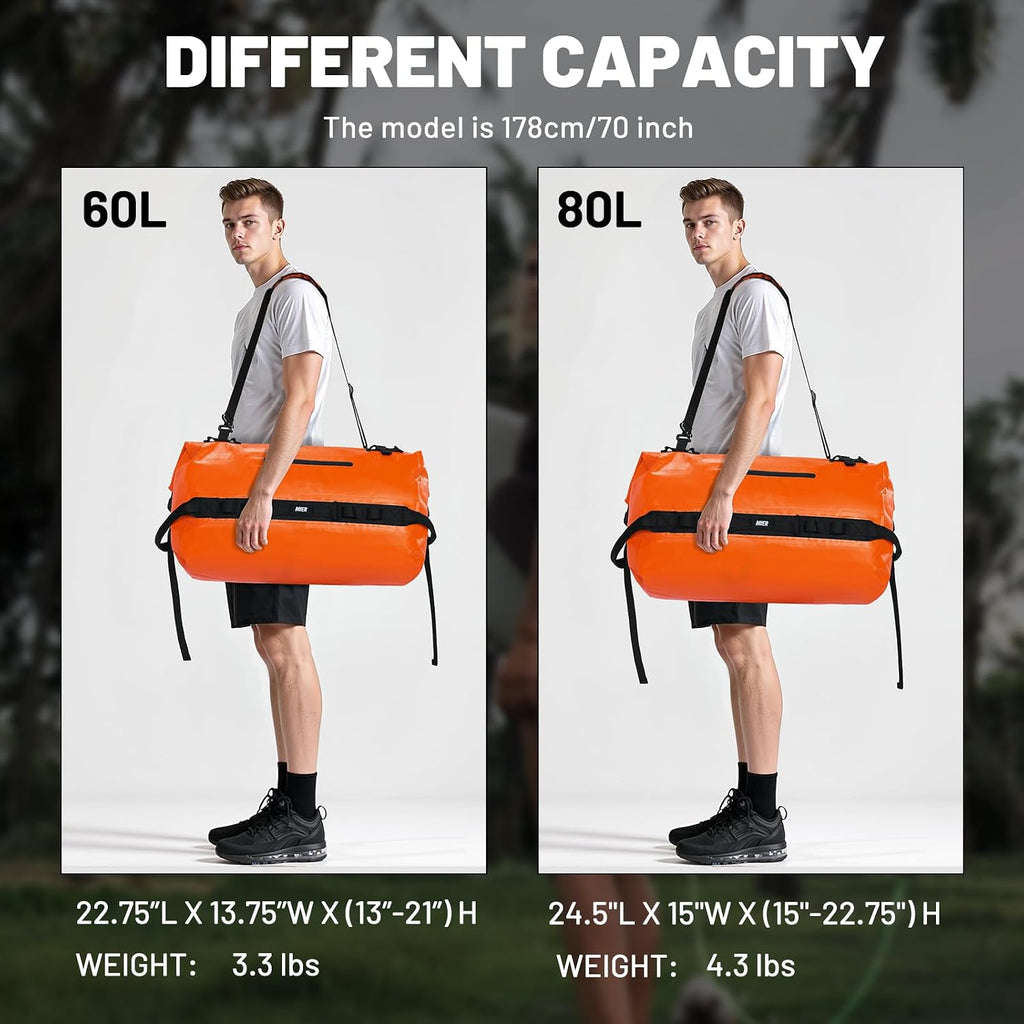 MIER Large Waterproof Duffel Bag - 60L/80L Dry Bag Backpack