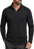MAGCOMSEN Men's Long Sleeve Sun Shirts UPF 50+ Tees 1/4 Zip Fishing Running Rash Guard Athletic T-Shirts