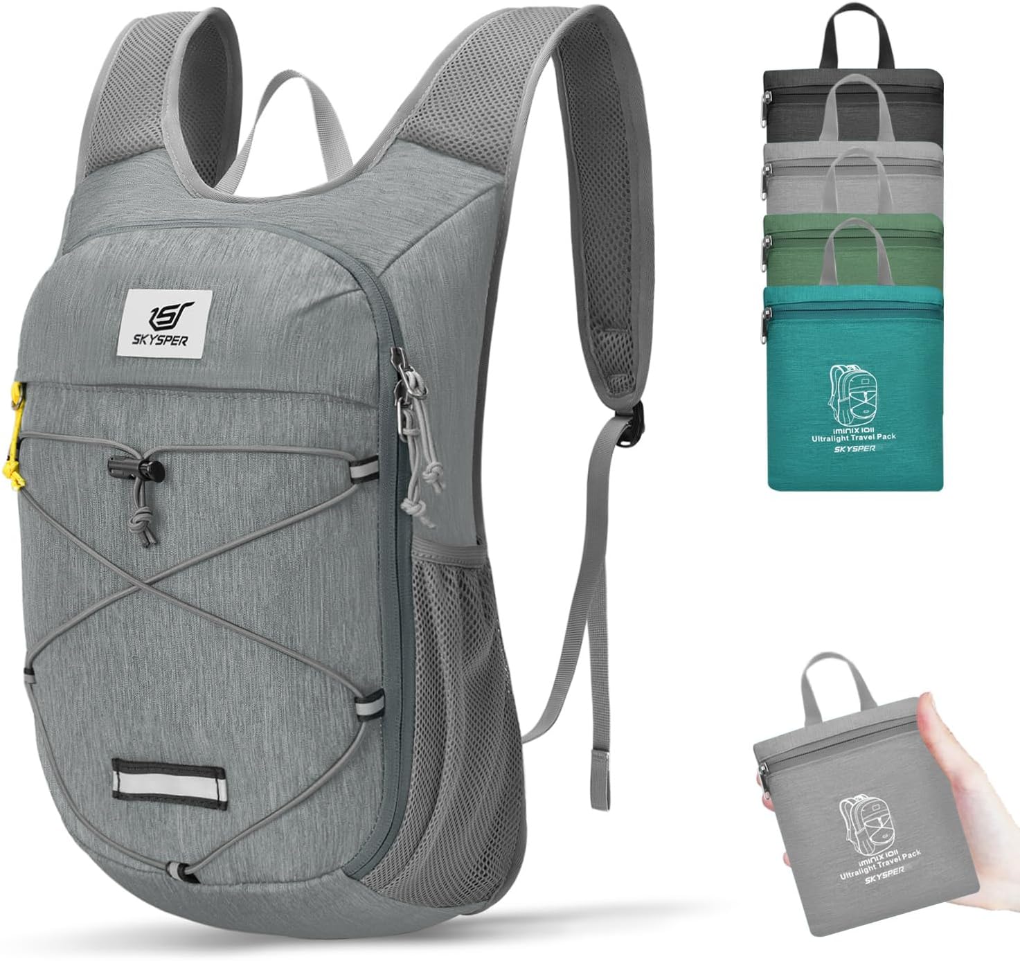 SKYSPER Foldable Hiking Backpack 10L/15L Small Lightweight Travel Daypack