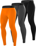 Roadbox 3 Pack Compression Pants Men, Performance Running Workout Leggings