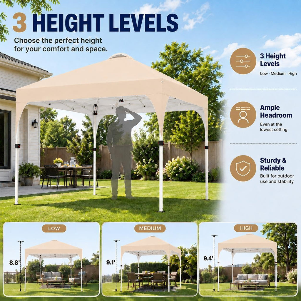 Yaheetech 10x10 Pop Up Canopy Tent for Outdoor Events, Beige