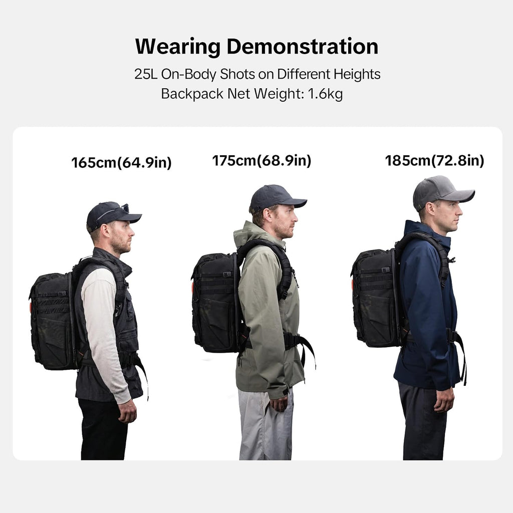 PGYTECH 25L Tactical Camera Backpack, OneMo TAC Camera Daypack Backpack