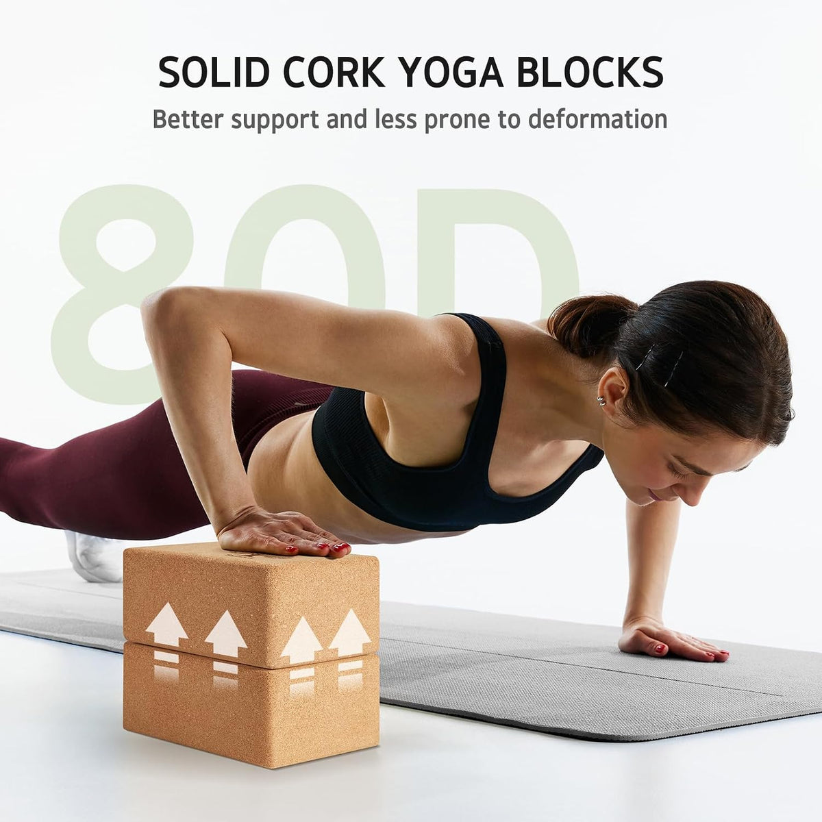 Syntus Yoga Block & Strap Set for Fitness, Pilates, Stretching and Toning