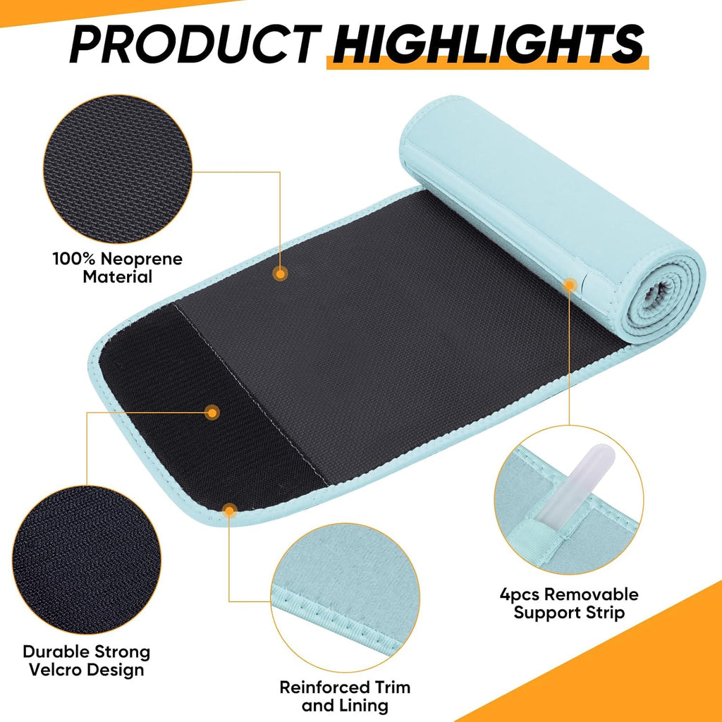 APEXUP Waist Trainer for Women Lower Belly Fat, Men Sweat Band, Stomach Wrap, Waist Trimmer with Removable Lumbar Support