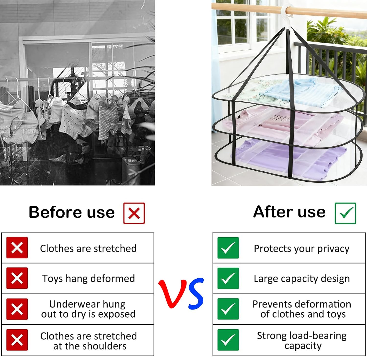 Fashion & Lifestyle 3-Tier Foldable Clothes Black Drying Rack, Hanging Mesh Laundry Dryer with Sturdy Frame for Delicates/Sweaters/Underwear, Space-Saving Indoor Outdoor Drying Organizer
