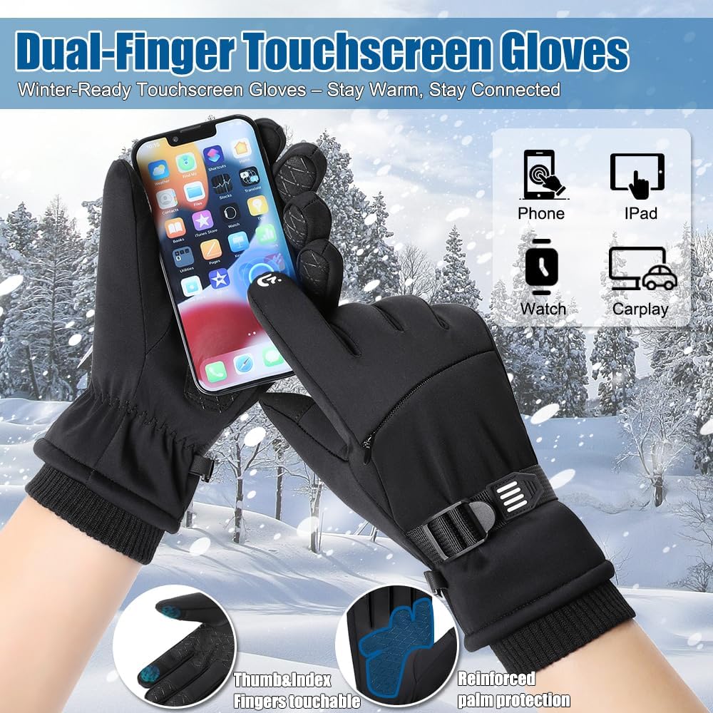 Winter Gloves for Men Women, Cold Weather Gloves for Skiing Snow Glove, Thermal Waterproof Gloves Windproof Warm Gloves for Outdoor Running,Cycling,Hiking, Driving, Freezer Work