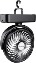AMACOOL Portable Camping Fan with LED Lantern- 40H Work Time Rechargeable