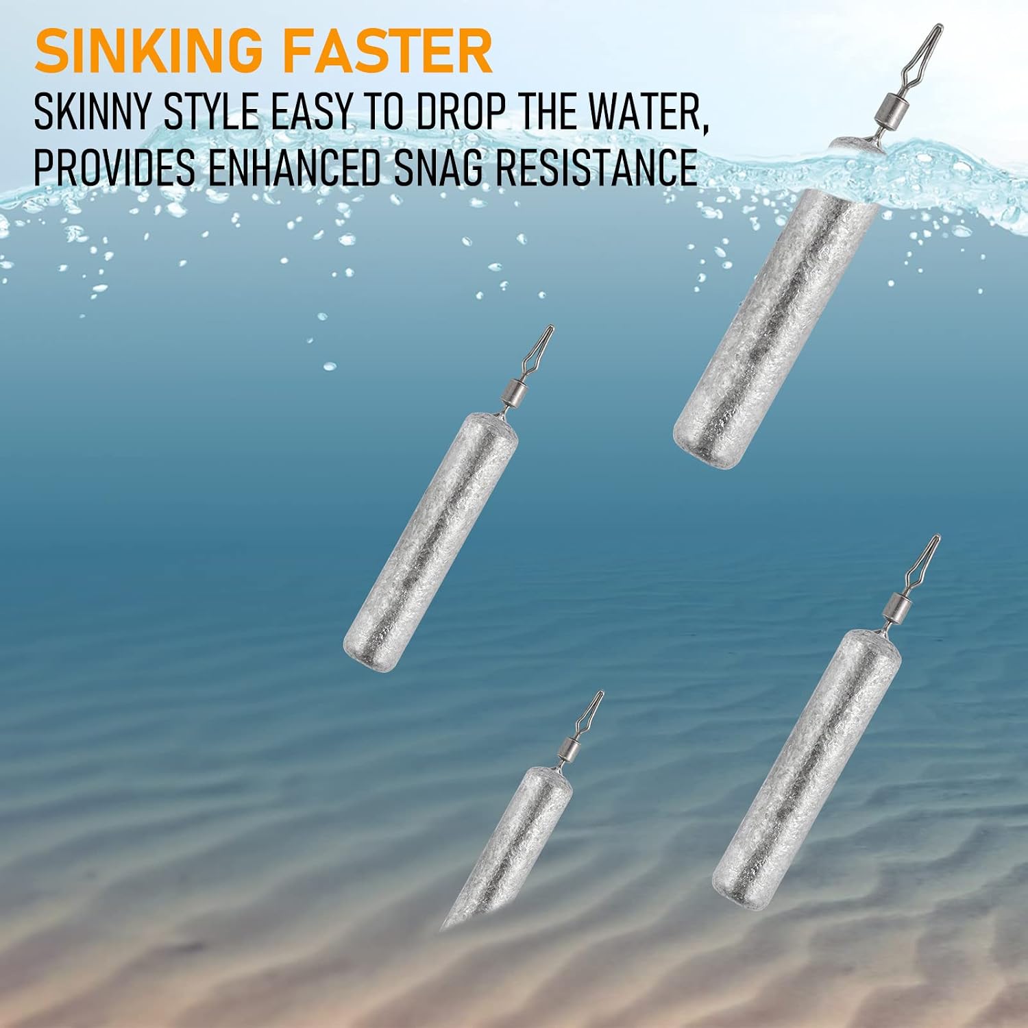 Dr.Fish Drop Shot Fishing Weights with Swivel Bass Pencil Sinkers