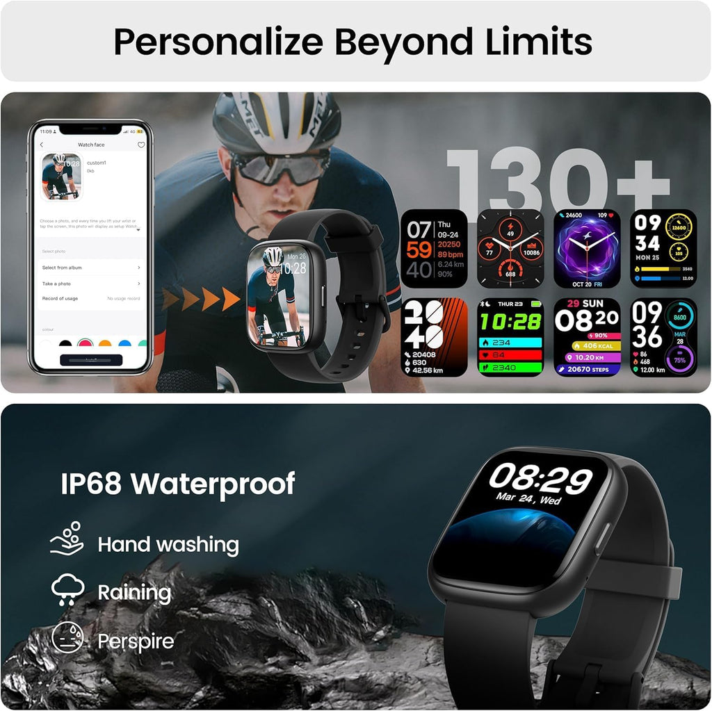 Smart Watch with Alexa Built-in, 1.83" HD Bluetooth Calling Fitness Tracker