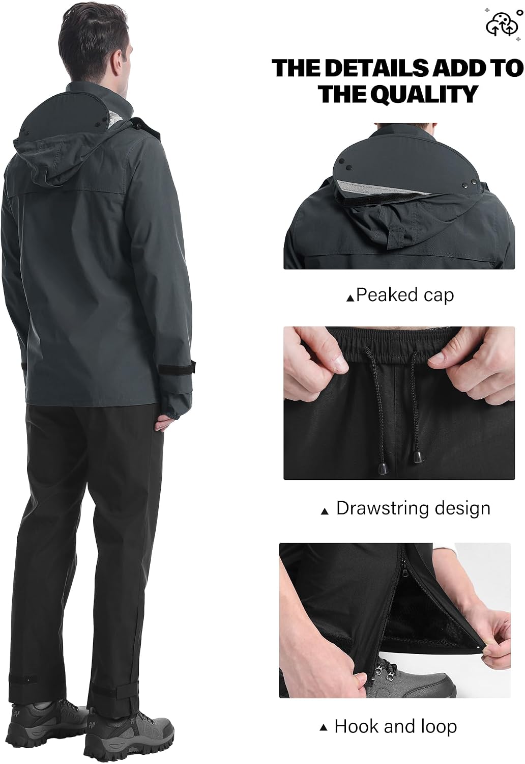 iCreek Rain Suit Waterproof Breathable Lightweight 2-Piece Rain Gear Unisex