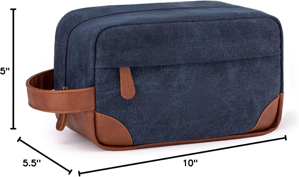 Vorspack Canvas Travel Toiletry Bag for Men, Medium, Navy Blue