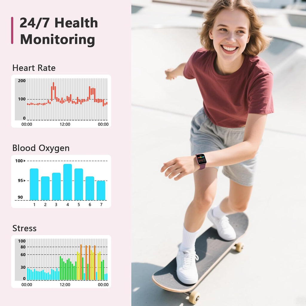 Blackview 2026 Fitness Tracker (Answer/Make Calls), Smart Watch for Men and Women with Heart Rate/SpO2/Sleep Monitor/2 Straps, 100+ Sports Modes, IP68 Waterproof Activity Tracker for Android/iPhone