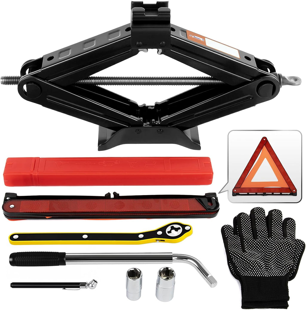 Scissor Jack Car Jack Kit, 2.5 Ton (5512 lbs)