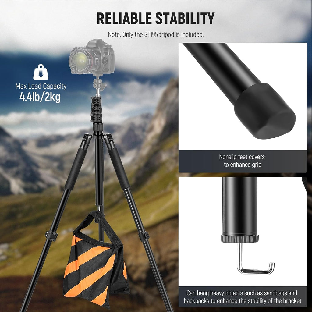 NEEWER Photography Light Stand, 1.5-6.4ft/47-195cm Reversible Aluminum