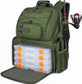HAMBOLY 50L Fishing Backpack with Tackle Boxes, Cooler & Rod Holders