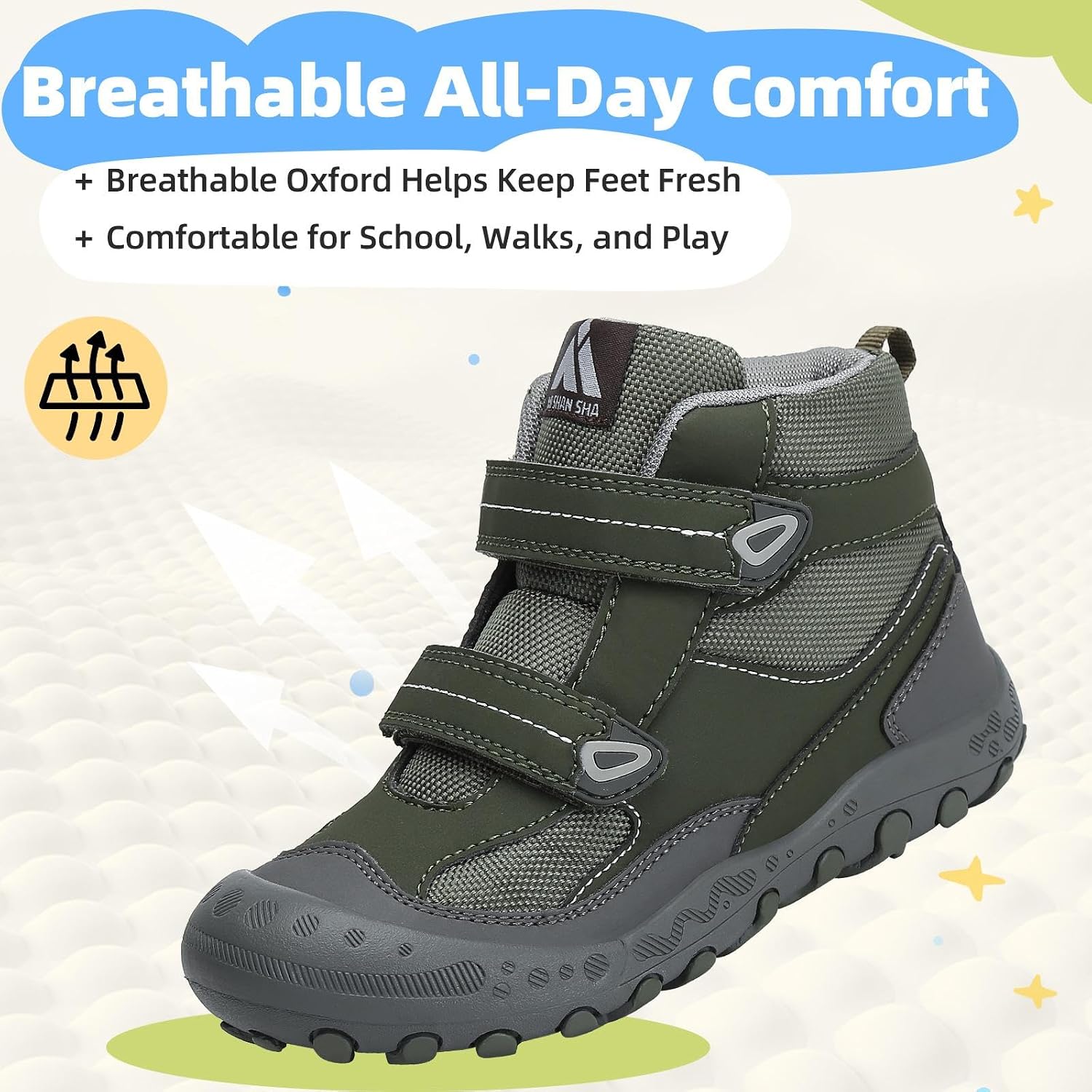 Mishansha Kids Hiking Boots for Boys Girls Water-Resistant Non-Slip