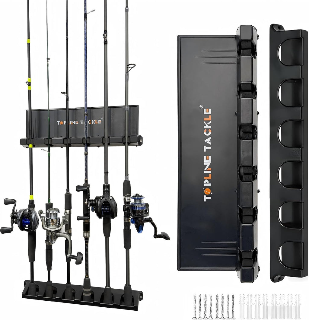 2 Pack Vertical Fishing Rod Holders Up to 12 Rods for Garage