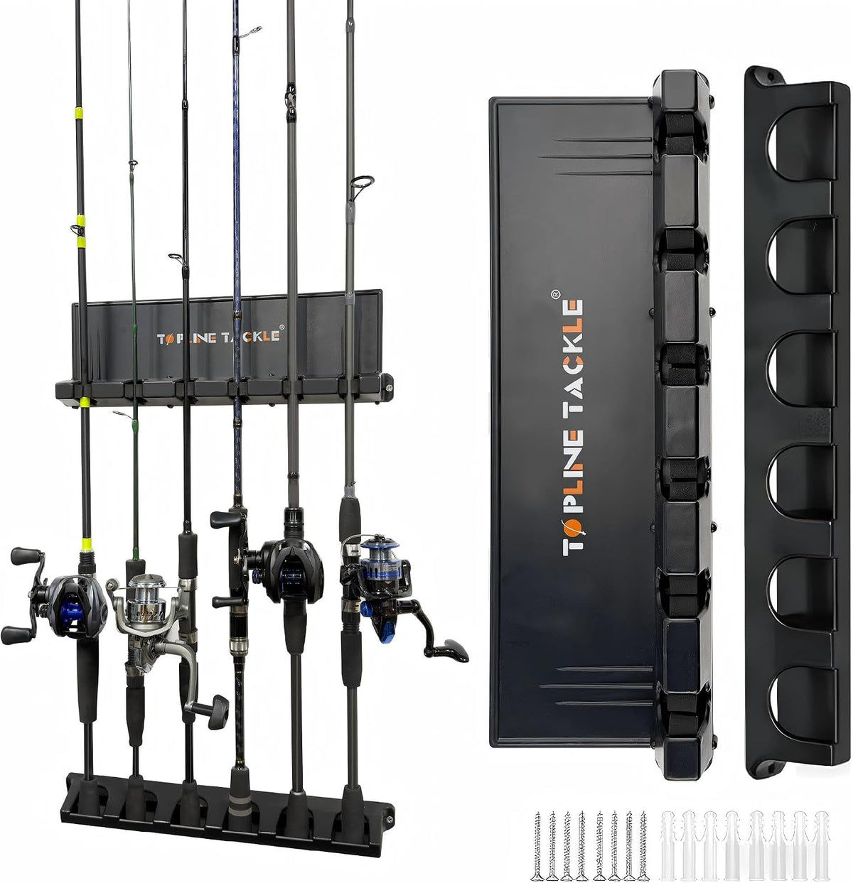 2 Pack Vertical Fishing Rod Holders Up to 12 Rods for Garage