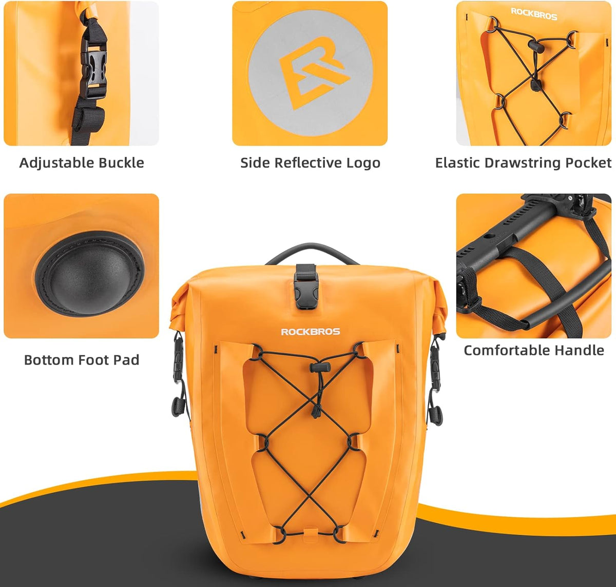 ROCKBROS Bike Panniers Waterproof Max 30L Capacity Cycling Traveling 1 Pack