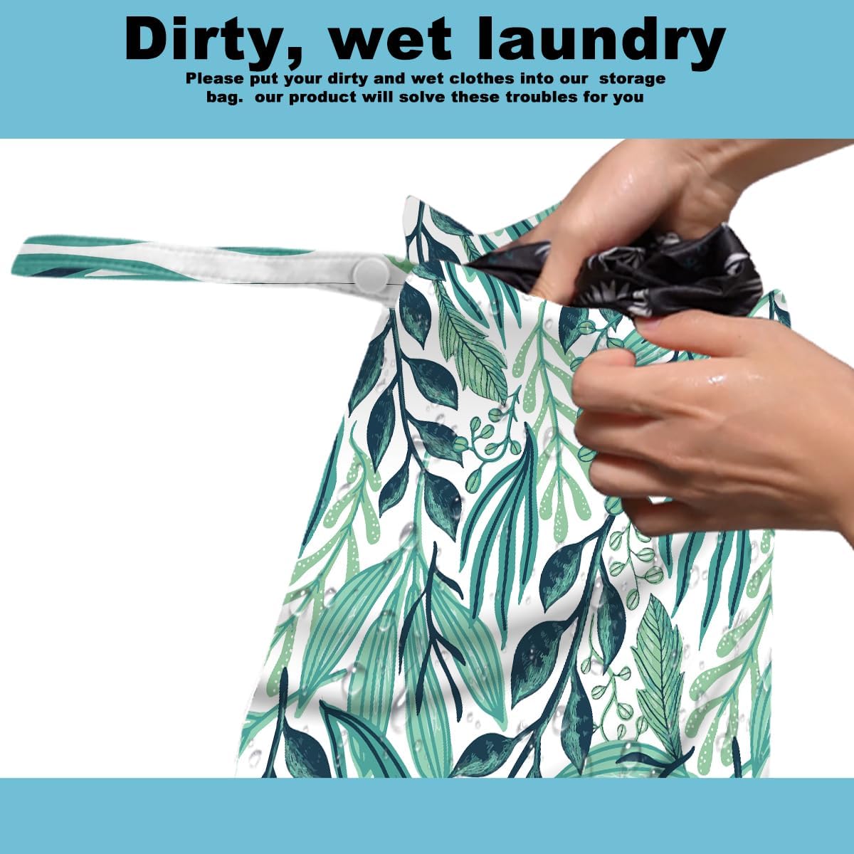 2Pcs Tropical Wet Bag Plant Waterproof Reusable Wet Dry Bags, 12x10 Inch
