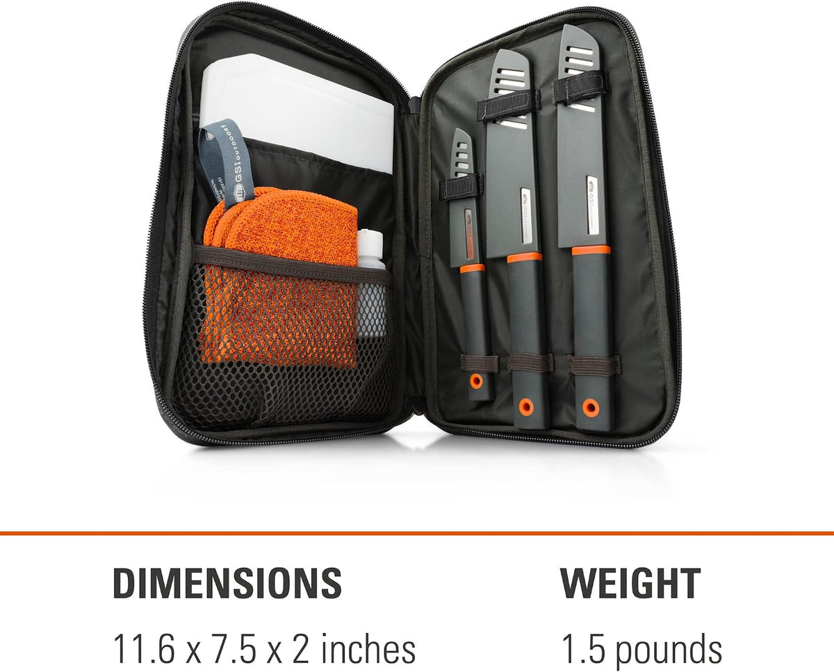 GSI Outdoors Santoku Knife Set, 6 pc Camp Chef Kit with Cutting Board