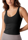 ODODOS Women's Tank Top with Built in Bra - Buttery Soft U Back Light Support Workout Yoga Sports Bra