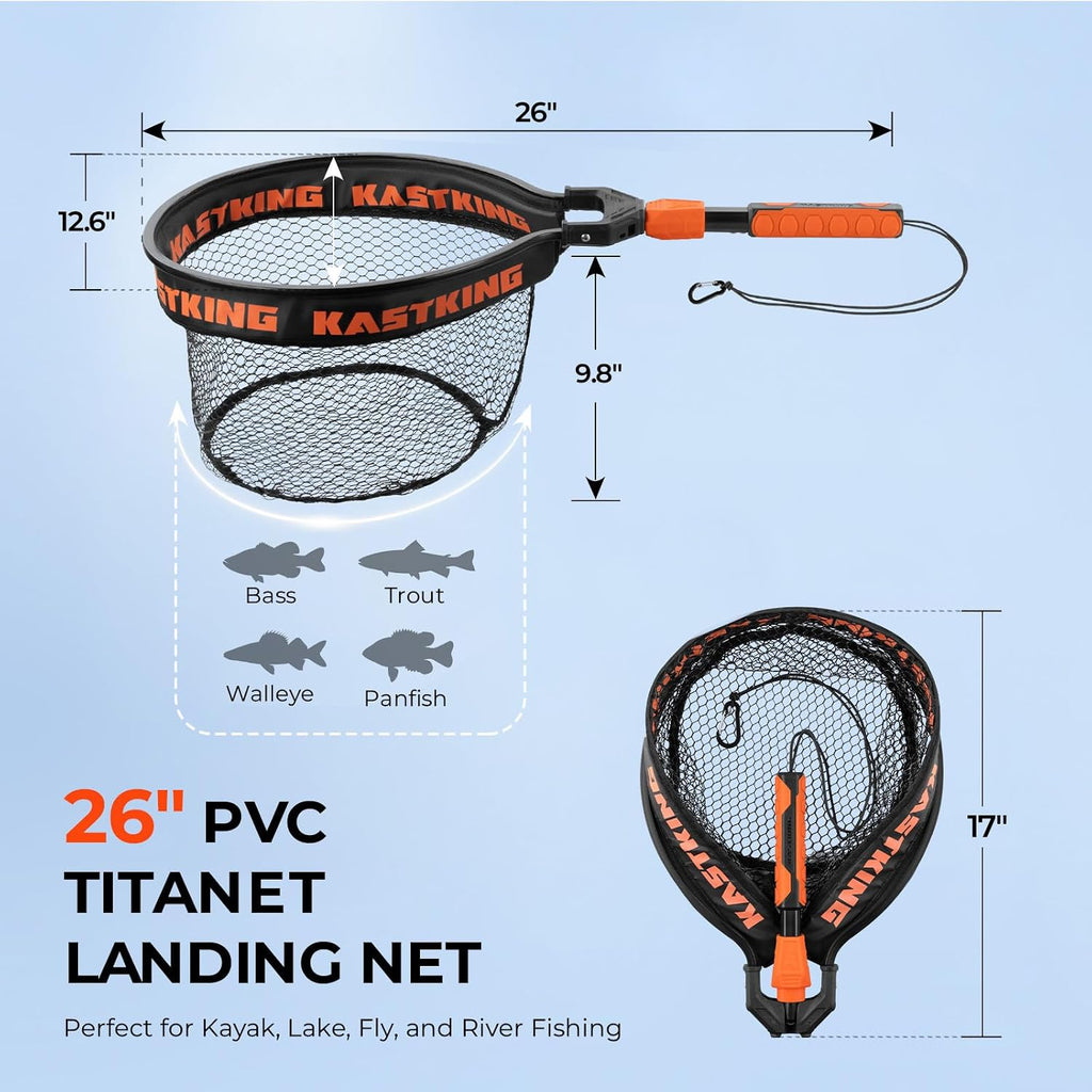 KastKing Titanet Folding Fishing Landing Net for Kayak & Fly Fishing