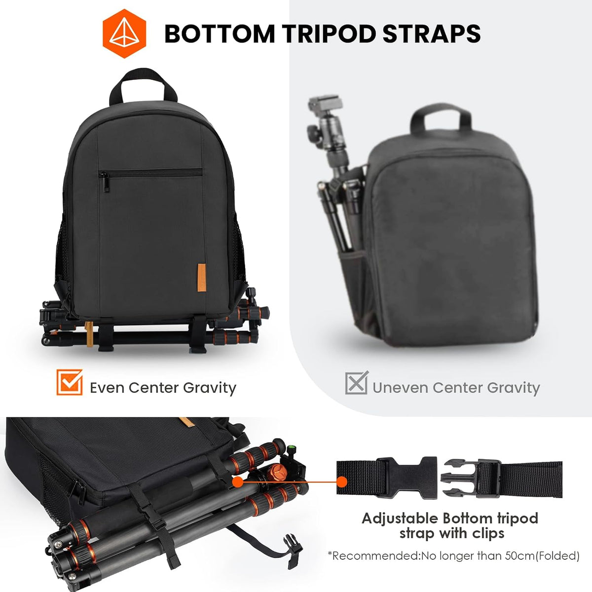 TARION Small Camera Backpack for Photographers Compact 12L Black TB-S