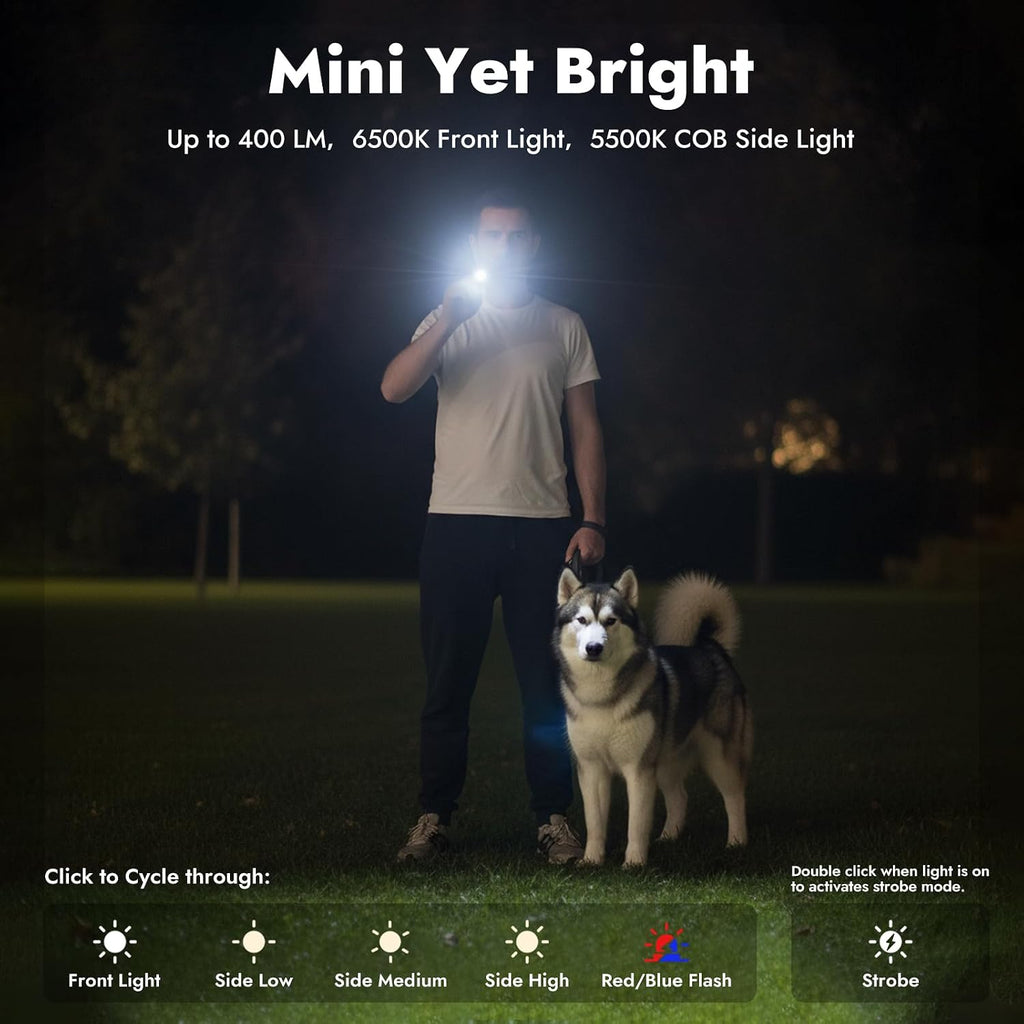 WARSUN T7 Rechargeable EDC Flashlight, Slim Pocket Flashlight with Clip & Magnetic Base, Portable LED Light for Everyday Carry, Night Walking, Car Repair & Emergency