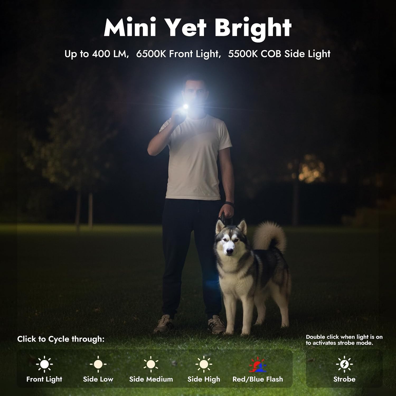 WARSUN T7 Rechargeable EDC Flashlight, Slim Pocket Flashlight with Clip & Magnetic Base, Portable LED Light for Everyday Carry, Night Walking, Car Repair & Emergency