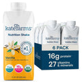 KATE FARMS Organic Nutrition Shake, Vanilla, 16g Protein, 6 Pack