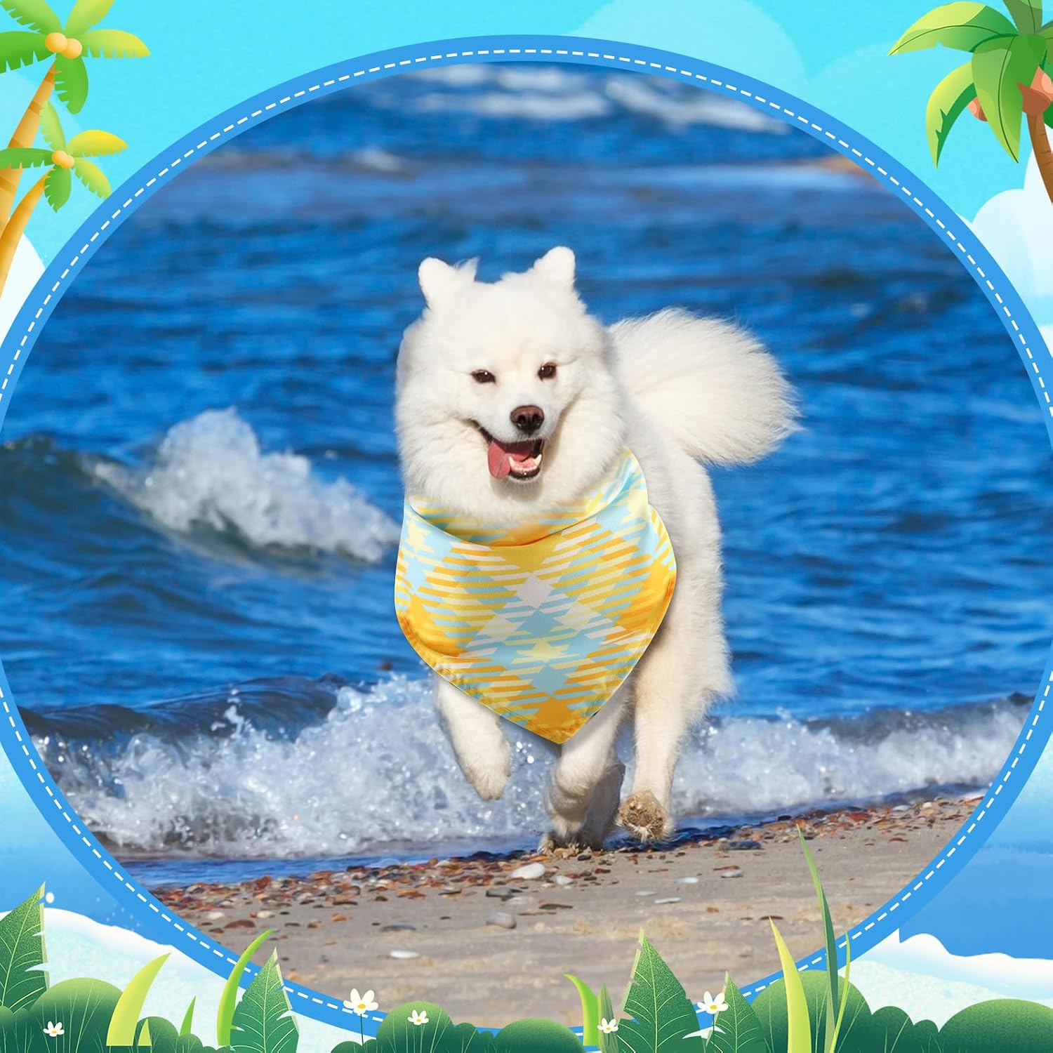 Geyoga 60 Pcs Dog Bandanas Bulk Summer, Pet Scarf Bibs for Dogs Cats