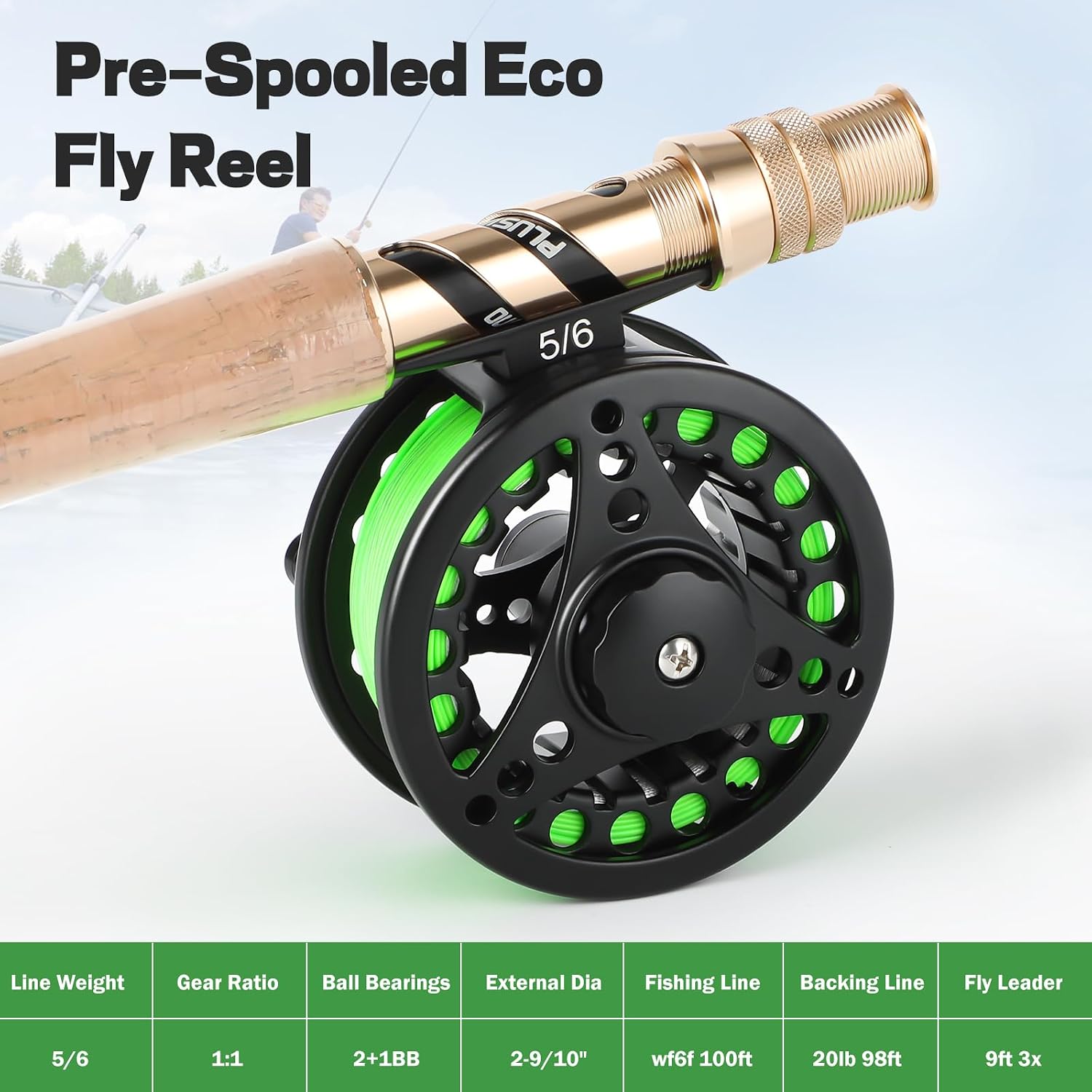 PLUSINNO Fly Fishing Rod and Reel Combo Kit, Fly Fishing Rod for Starters
