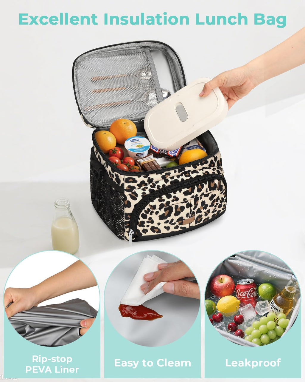 Pritent Lunch Box for Men Women Insulated Lunch Tote Cooler Bag Lunchbox