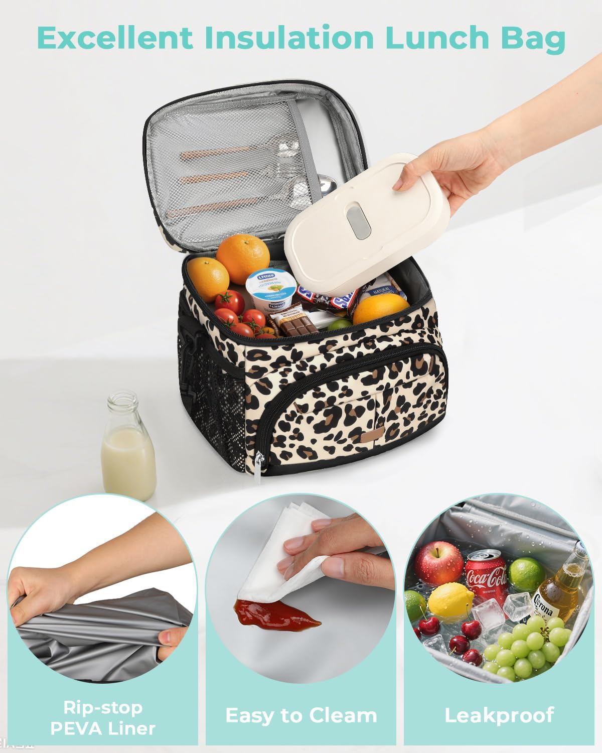 Pritent Lunch Box for Men Women Insulated Lunch Tote Cooler Bag Lunchbox