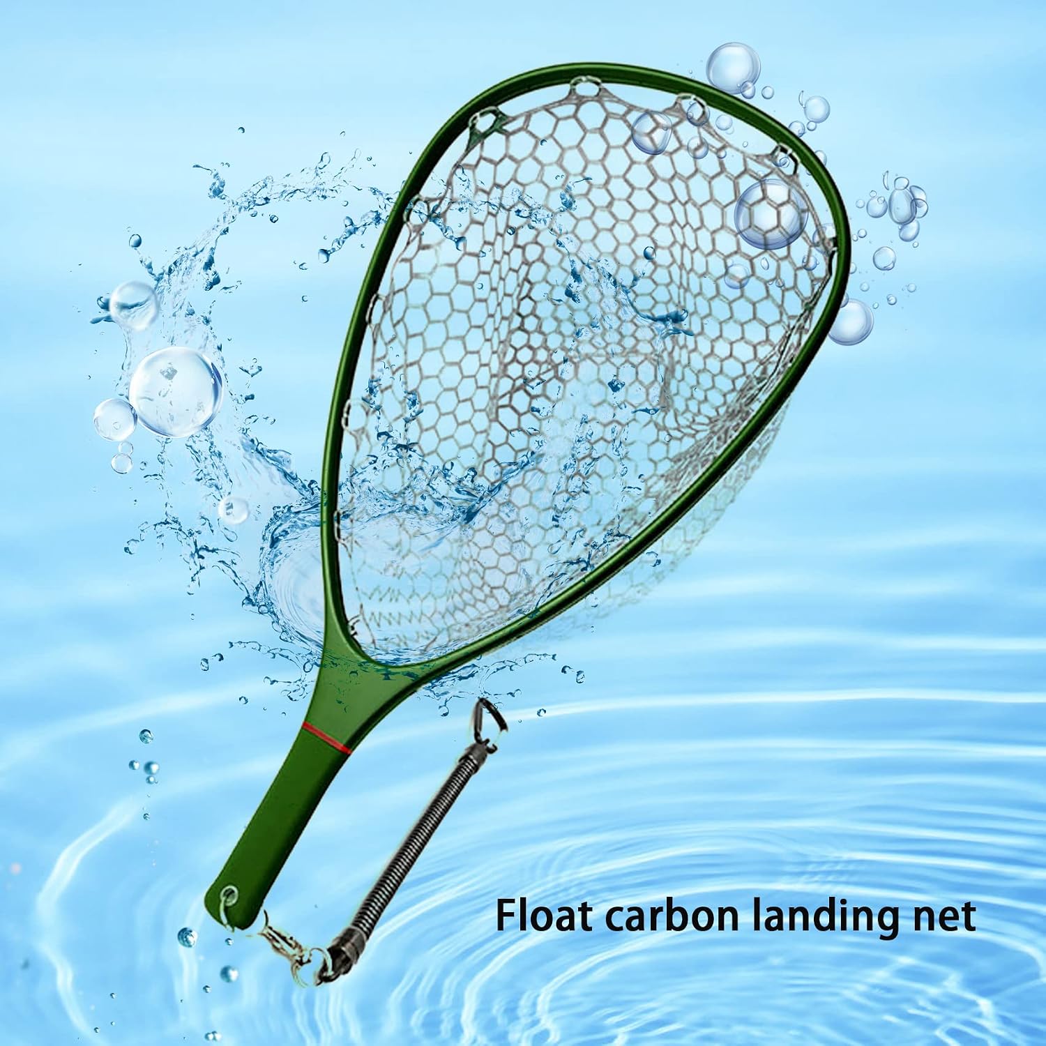 Aventik Fly Floating Fishing Net Carbon Fiber Landing Trout Net Light Weight Clear Rubber Ghost Net Catch & Release