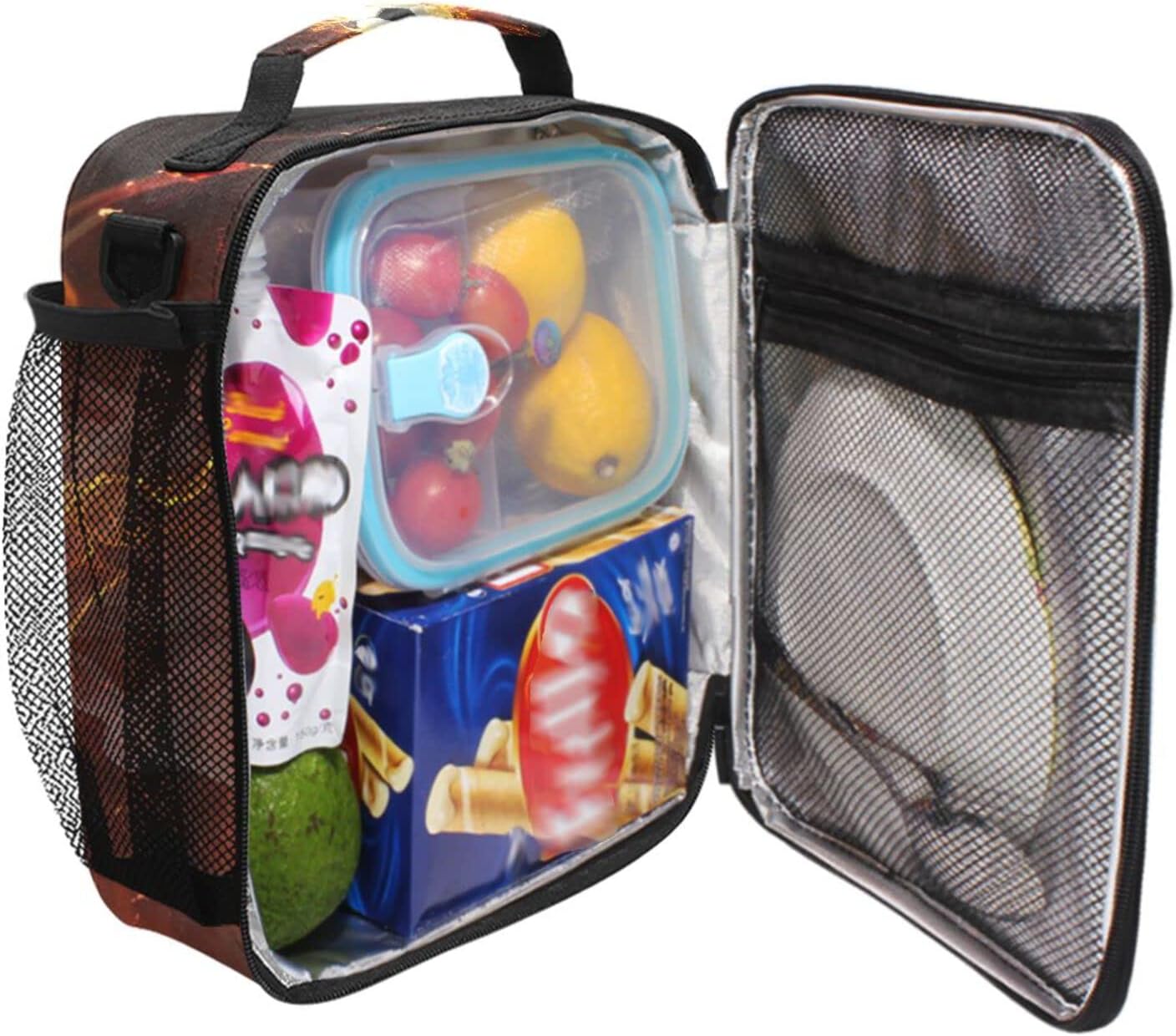 Soccer Lunch Box Insulated Lunch Bag Cooler Tote Bag