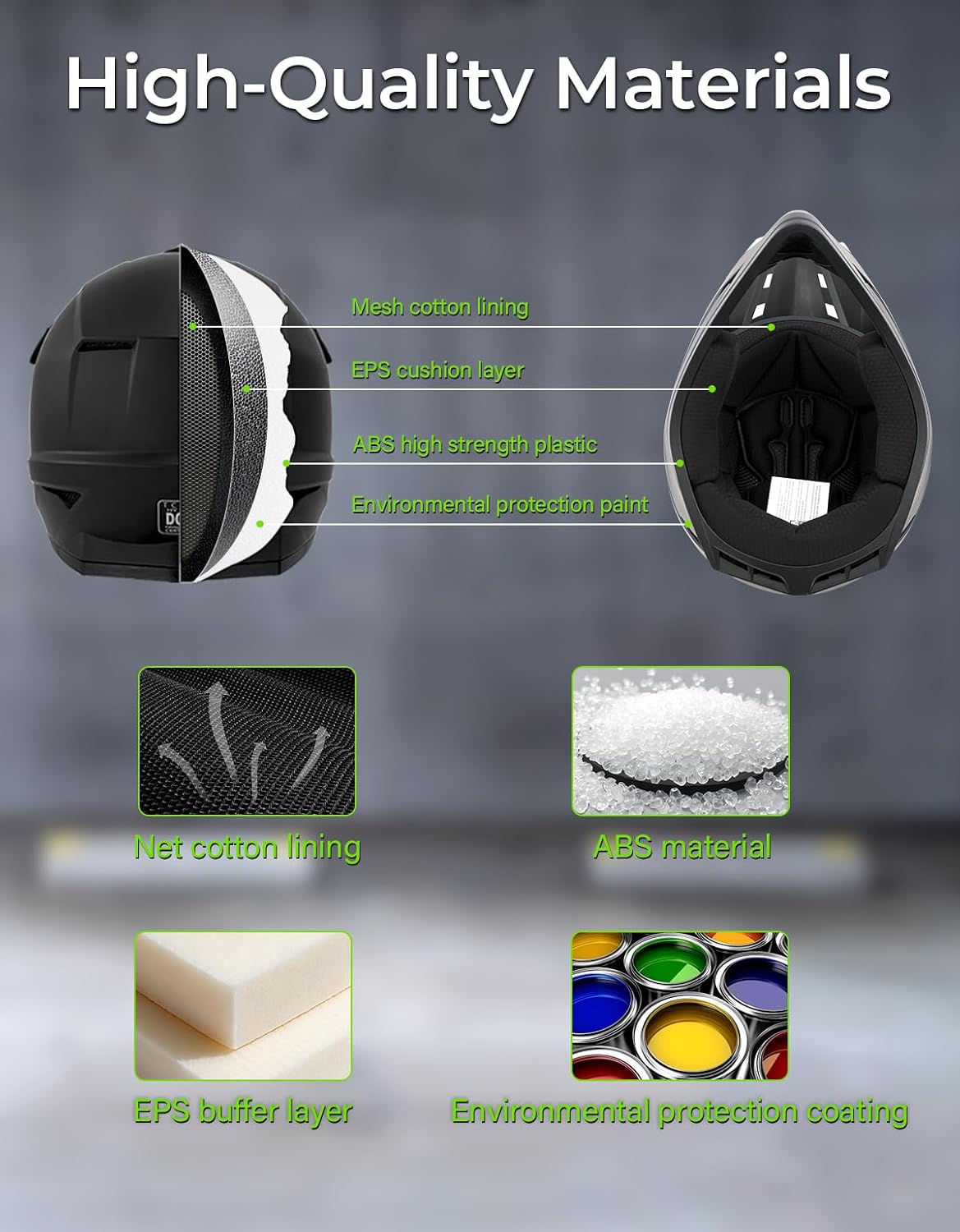 SLMOTO Youth Dirt Bike Helmet Set for Kids ATV Motocross DOT Approved