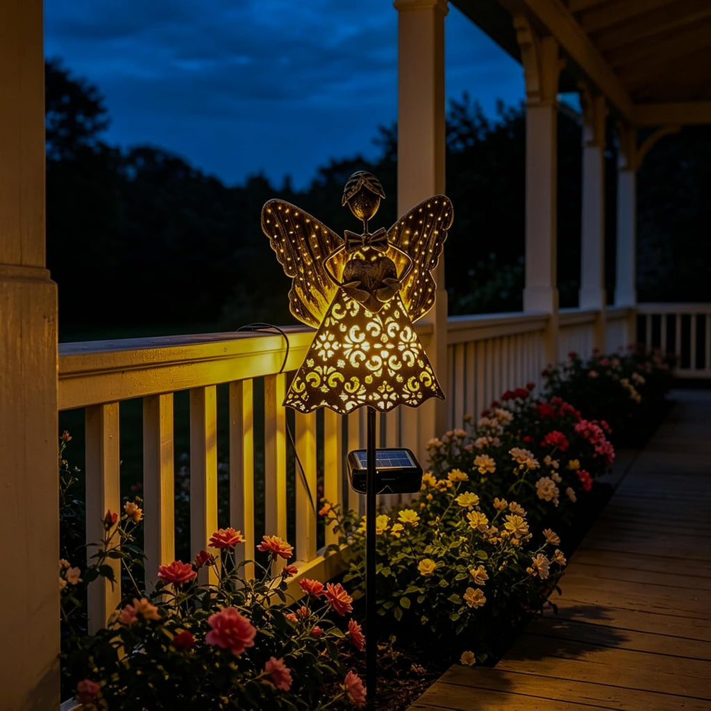 SRNPMIU Angel Solar Lights Outdoor Decor, Solar Angel Garden Decorations