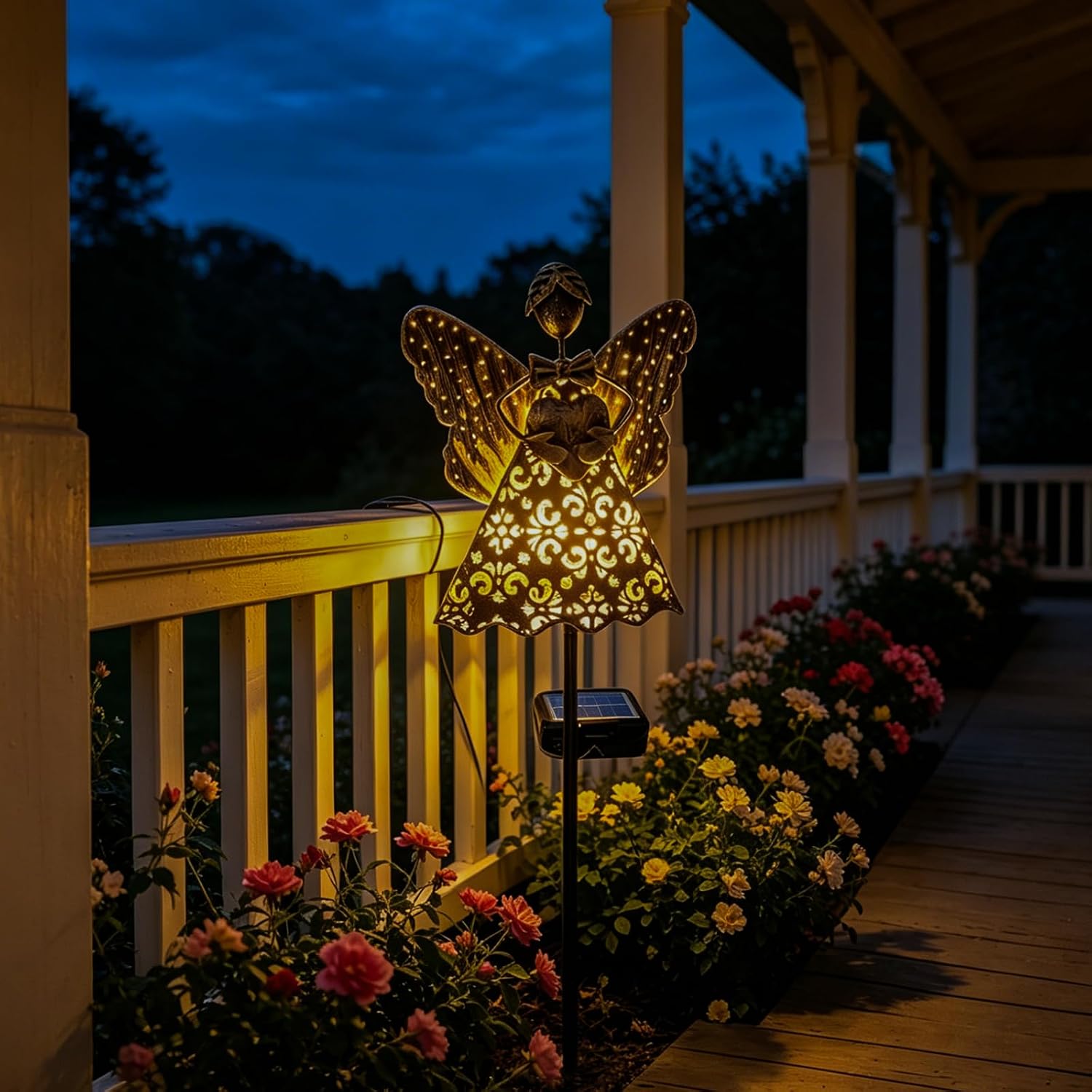 SRNPMIU Angel Solar Lights Outdoor Decor, Solar Angel Garden Decorations