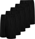 5 Pack Boys Athletic Shorts Basketball Soccer Dry-Fit Shorts with Pockets