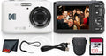 Kodak PIXPRO FZ45 4X Zoom Camera (White) (FZ45WH) + Cleaning Cloth Bundle