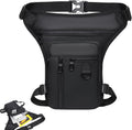 Fanny Pack for Men Women, Anti-Slip Sling Bag with Leg Strap for Running Hiking Travel (Black)